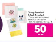 Disney Facecloth 2 Pack Assorted-Per Set
