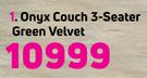Onyx Couch 3-Seater (Green Velvet)