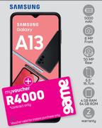 Samsung Galaxy A13 Smartphone-On 1GB Red Top Up Core More Data