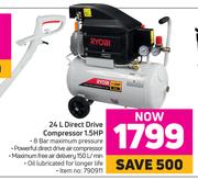 Special Ryobi 24L Direct Drive Compressor 1.5HP m.guzzle .za