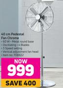 Logik 40cm Pedestal Fan (Chrome)