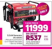 Ryobi 5.5 KW Generator RG-6900K