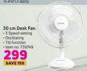 Logik 30cm Desk Fan