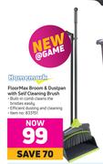Homemark FloorMax Broom & Dustpan With Self Cleaning Brush
