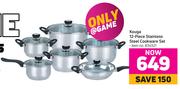 Kouga 12 Piece Stainless Steel Cookware Set