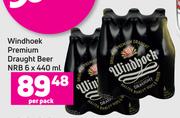 Windhoek Premium Draught Beer NRB-6 x 440ml Per Pack