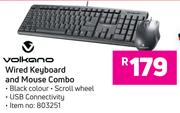 Volkano Wired Keyboard & Mouse Combo