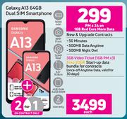 2 x Samsung Galaxy A13 64GB Dual SIM Smartphone-On 1GB Red Core More Data