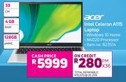 Acer 39cm Intel Celeron A115 Laptop 