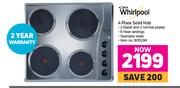 Whirlpool 4 Plate Solid Hob