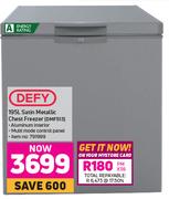 Defy 195L Satin Metallic Chest Freezer DMF513