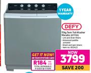 Defy 15Kg Twin Tub Washer Metallic DTT151