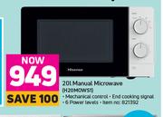 Hisense 20L Manual Microwave H20MOWS1