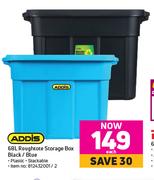 Addis 68L Roughtote Storage Box Black/Blue-Each