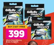 Gillette Mach 3 Shaving Blades Manual-8's Pack