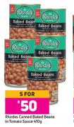 Rhodes Canned Baked Beans In Tomato Sauce-For 5 x 410g