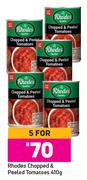 Rhodes Chopped & Peeled Tomatoes-For 5 x 410g