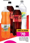 Coca-Cola No Sugar, Sprite Low Kilojoule, Fanta Low Kilojoule-For Any 4 x 2.25Ltr