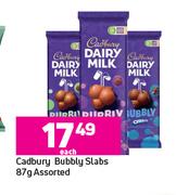 Cadbury Bubbly Slabs Assorted-87g Each