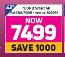 Samsung 43" UHD Smart 4K UA43AU7000