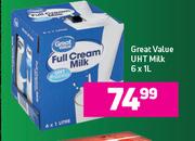 Great Value UHT Milk-6 x 1L