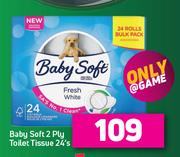 Baby Soft 2 Ply Toilet Tissue-24's