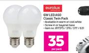 Eurolux 6W LED A60 Classic Twin Pack-Per Pack
