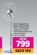 Logik 40cm Pedestal Fan Chrome 16In Zf-1616