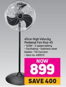 Logik 45cm High Velocity Pedestal Fan Hvp-45