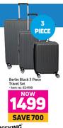 Berlin Black 3 Piece Travel Set