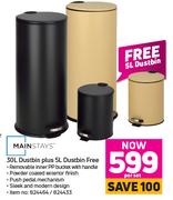 Mainstays 30L Dustbin Plus 5L Dustbin-Per Set