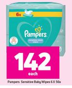 Pampers Sensitive Baby Wipes-6 x 56's Each