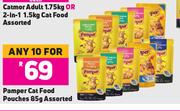 Pampers Cat Food Pouches Assorted-For Any 10 x 85g