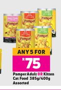Pampers Adult Or Kitten Cat Food Assorted-For Any 5 x 385g/400g