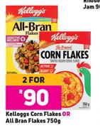 Kelloggs Corn Flakes Or All Bran Flakes-For 2 x 750g