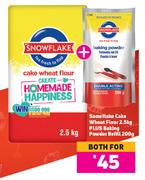 Snowflake Cake Wheat Flour 2.5kg + Baking Powder Refill 200g-For Both