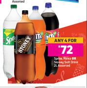 Sprite, Fanta Or Stoney Soft Drink Assorted-For Any 4 x 2Ltr