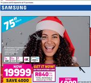Samsung 75" UHD Smart TV UA75AU7000