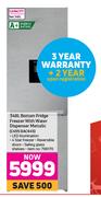 Defy 348L Bottom Fridge Freezer With Water Dispenser Mettalic (C455 DAC645)