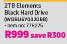 WD 2TB Elements Black Hard Drive (WDBU6Y0020BB)