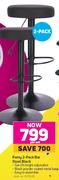 Remy 2 Pack Bar Stool Black - For 2