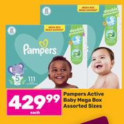 Pampers Active Baby Mega Box Assorted Sizes-Each