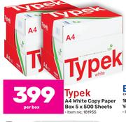 Typek A4 White Copy Paper Box 5 x 500 Sheets-Per Box