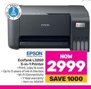 Epson Eco Tank L3250 3 In 1 Printer