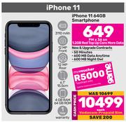 Apple iPhone 11 64GB Smartphone-On 1.2GB Red Top Up Core More Data