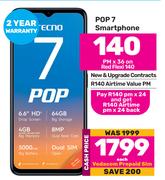 Tecno Pop 7 Smartphone-On Red Flexi 140
