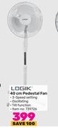 Logik 40cm Pedestal Fan