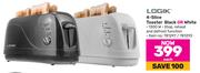 Logik 4-Slice Toaster (Black Or White)-Each
