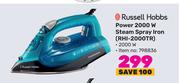 Russell Hobbs Power 2000W Steam Spray Iron RHI-2000TR