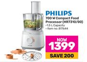 Philips 700W Compact Food Processor HR7310/00-